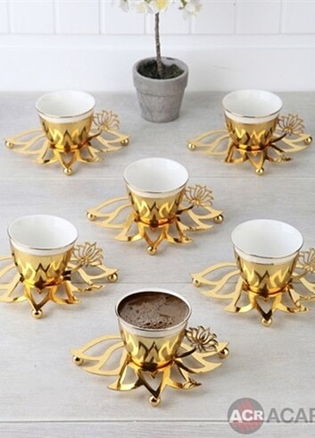 Lotus kahve takımı 6 kişilik