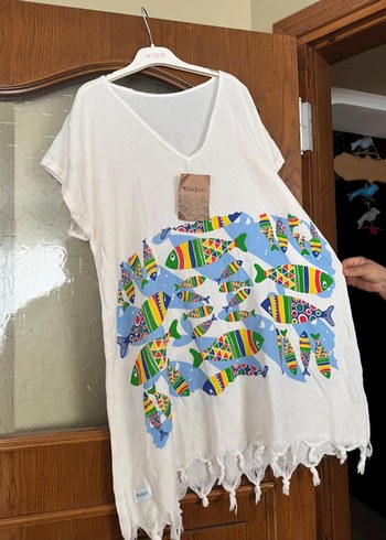 Bohem V Yaka Keten Pareo - Görsel 2