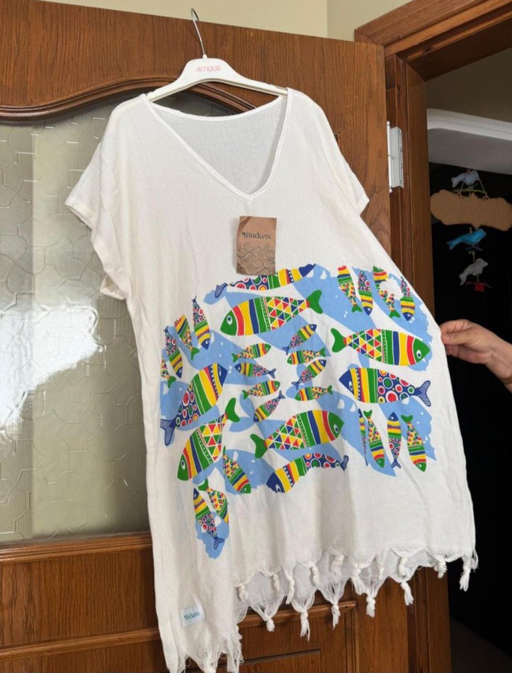 Bohem V Yaka Keten Pareo - Görsel 2