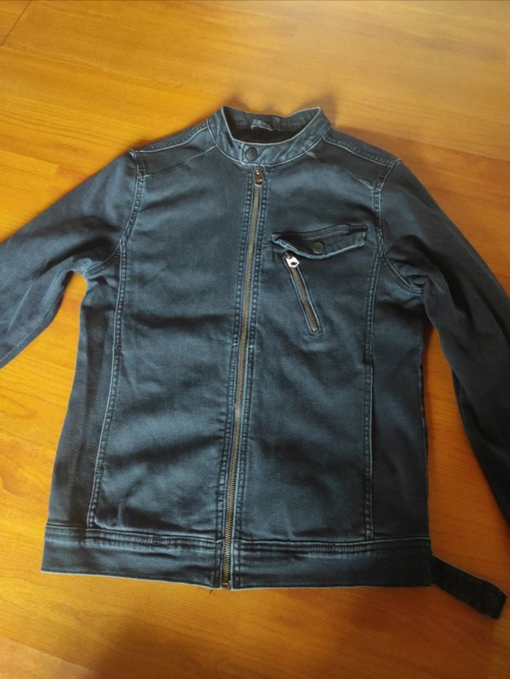 Gri Denim Fermuarlı Erkek Ceket - Görsel 2