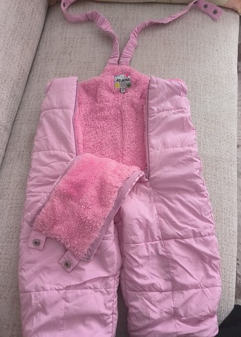 Pembe Kız Bebek Kayak Tulumu Fermuarlı - Görsel 5