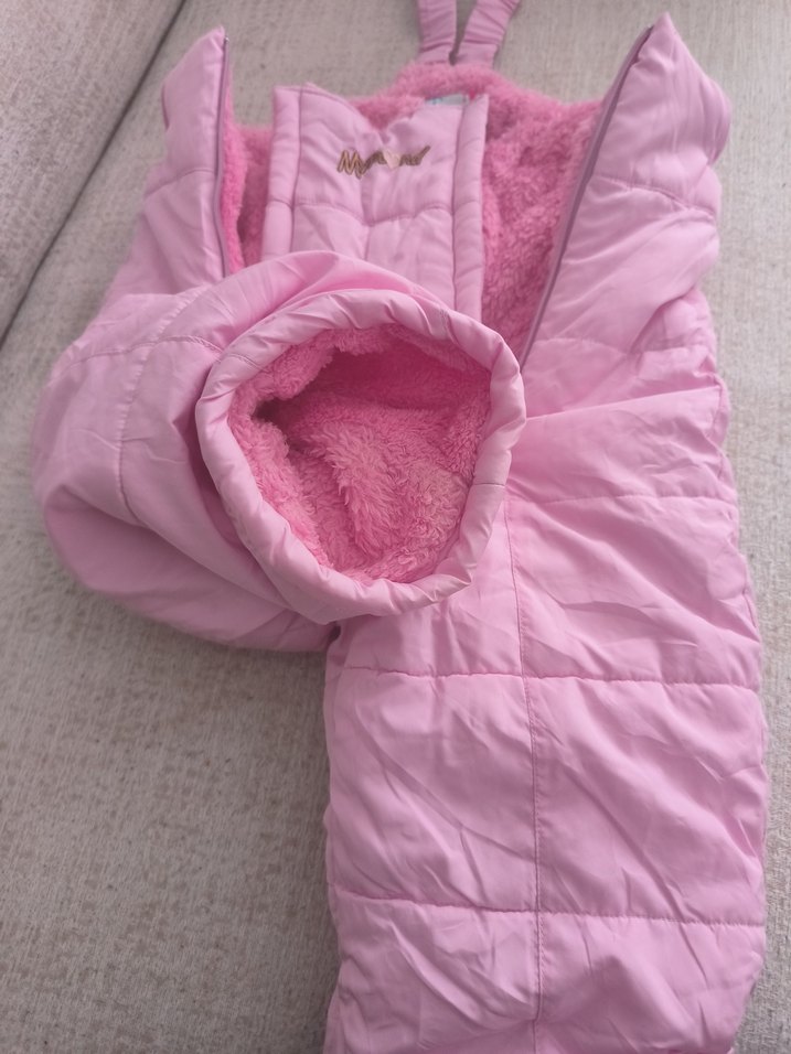 Pembe Kız Bebek Kayak Tulumu Fermuarlı - Görsel 2