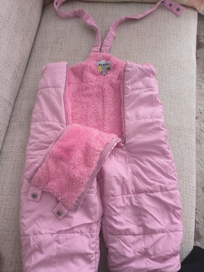 Pembe Kız Bebek Kayak Tulumu Fermuarlı - Görsel 5