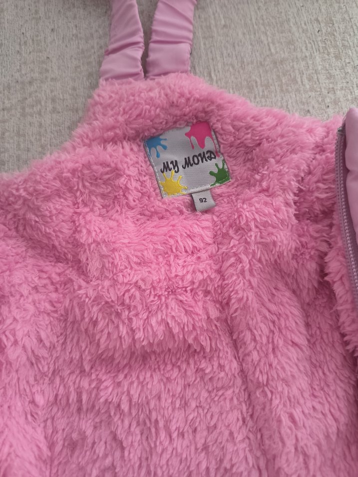 Pembe Kız Bebek Kayak Tulumu Fermuarlı - Görsel 4