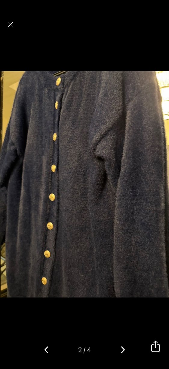 Düğmeli Lacivert Midi Kadın Hırka - Görsel 3