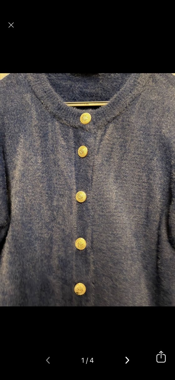 Düğmeli Lacivert Midi Kadın Hırka - Görsel 4