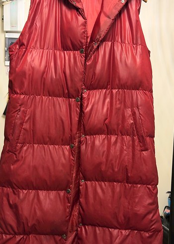 Kırmızı Uzun  Kadın Yelek - Görsel 2