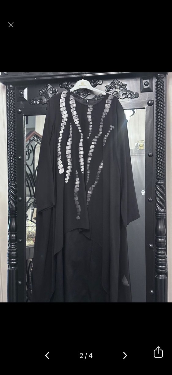 Siyah şifon abiye - Görsel 3