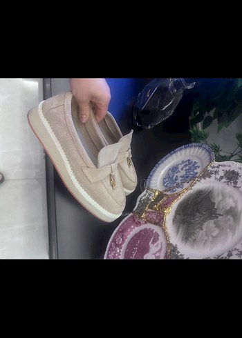 Bej Süet Tokalı Kadın Loafer - Görsel 5