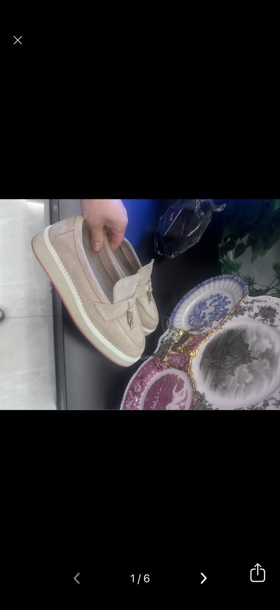 Bej Süet Tokalı Kadın Loafer - Görsel 5