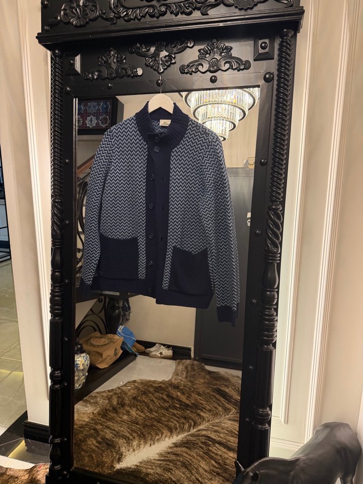 Lacoste lacivertDüğmeli Erkek Yün Hırka - Görsel 3