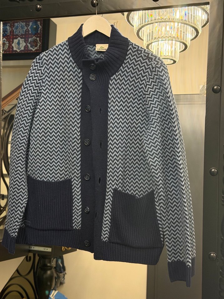 Lacoste lacivertDüğmeli Erkek Yün Hırka - Görsel 2