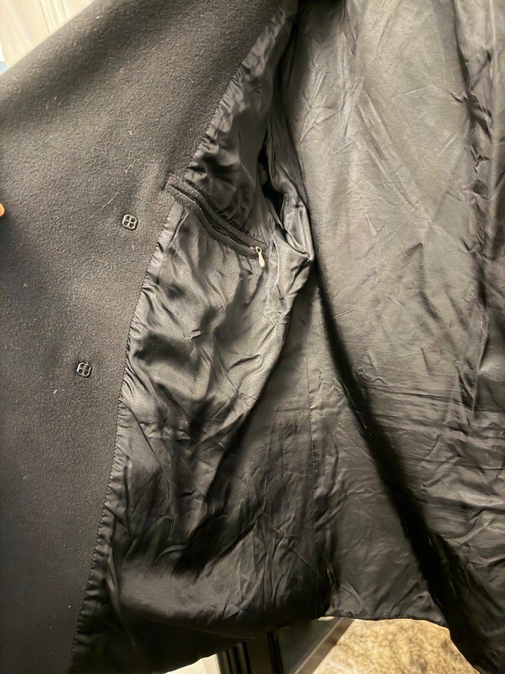 Siyah Midi Kadın Düğmeli Kaban - Görsel 5