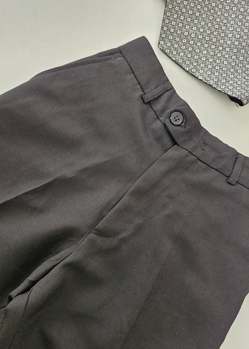 Gri Desenli Çocuk Yeleği ve pantolonu - Görsel 2