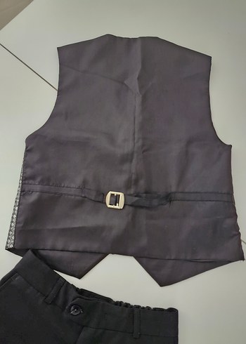 Gri Desenli Çocuk Yeleği ve pantolonu - Görsel 4