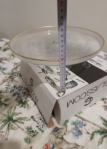 Altın Kenarlı Modern Tarzda Ayaklı Cam Pasta Sunum Servis Standı - Görsel 6