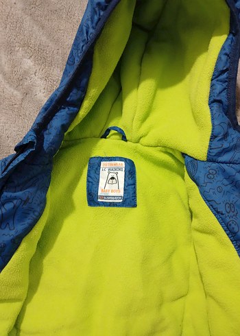 Kapüşonlu Mavi Erkek Çocuk Kaban Mont - Görsel 3