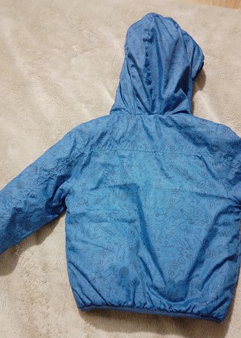 Kapüşonlu Mavi Erkek Çocuk Kaban Mont - Görsel 4