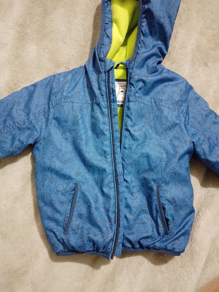 Kapüşonlu Mavi Erkek Çocuk Kaban Mont - Görsel 5