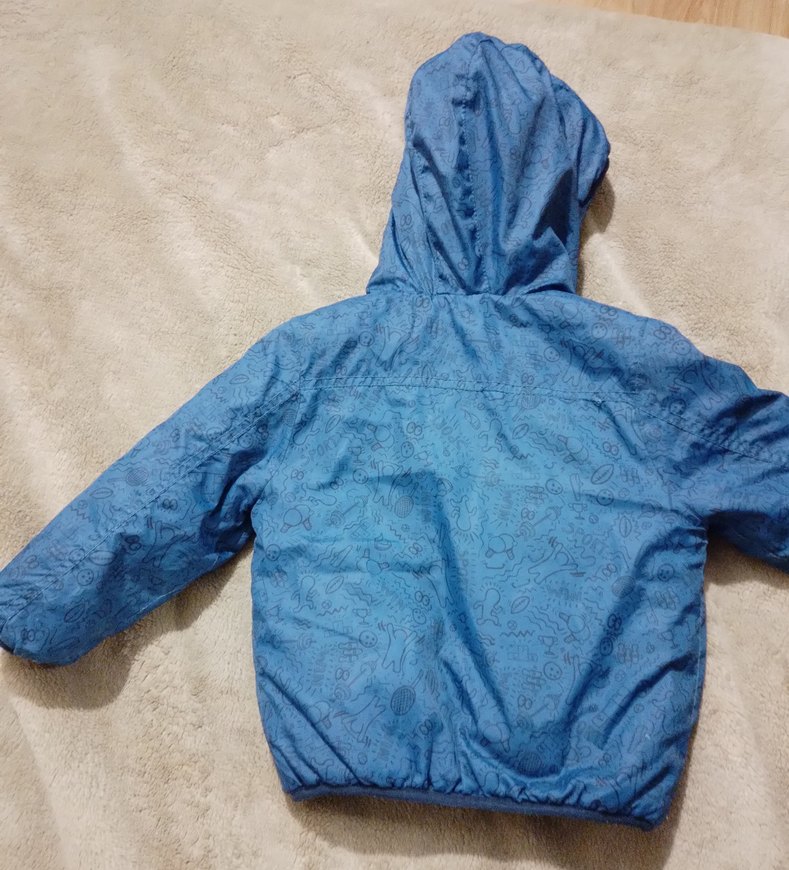 Kapüşonlu Mavi Erkek Çocuk Kaban Mont - Görsel 4