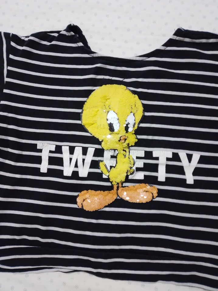 zara crop tweety tshirt 128 8yaş - Görsel 3
