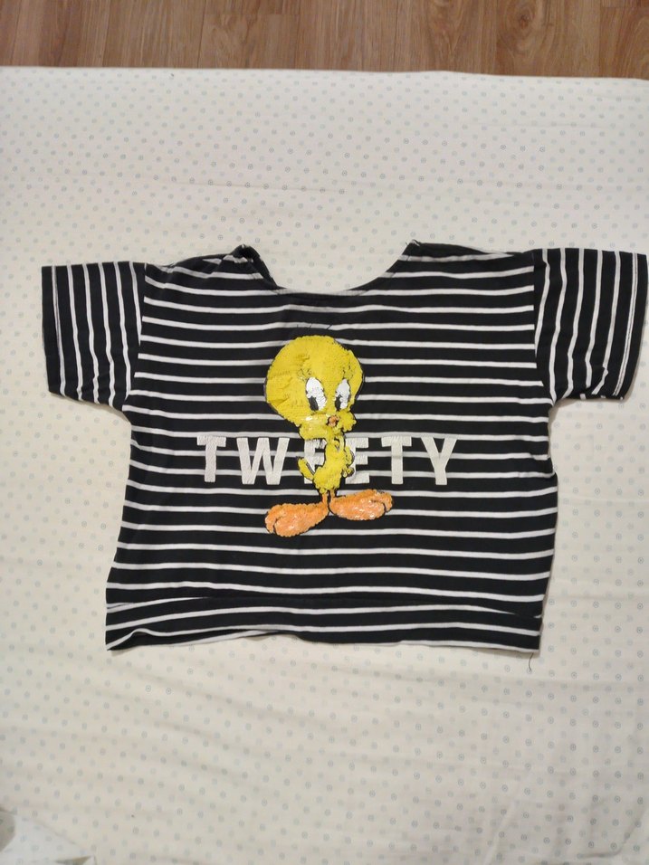 zara crop tweety tshirt 128 8yaş - Görsel 2