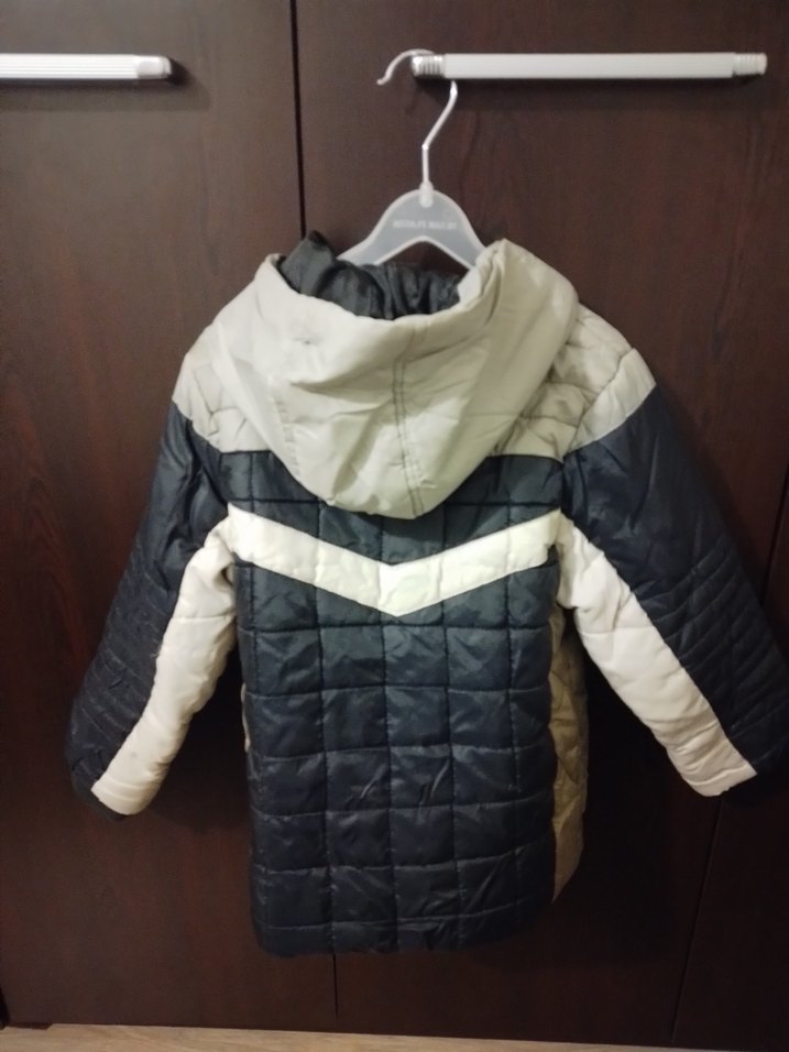 Erkek Çocuk Gri Kapüşonlu Fermuarlı Mont - Görsel 2