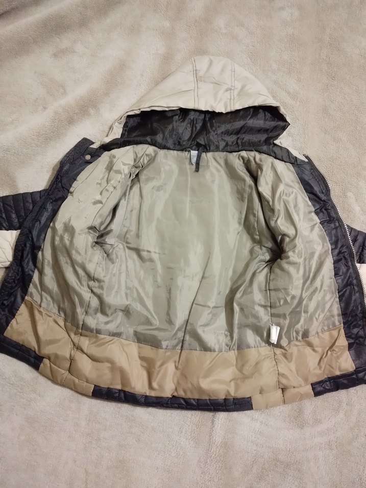 Erkek Çocuk Gri Kapüşonlu Fermuarlı Mont - Görsel 3