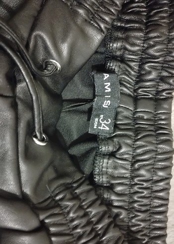 Kadın Siyah Deri Pantolon - Görsel 3