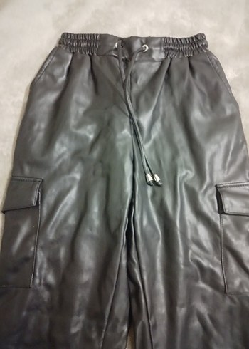 Kadın Siyah Deri Pantolon - Görsel 2