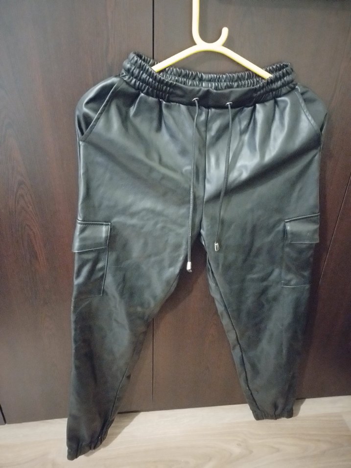 Kadın Siyah Deri Pantolon - Görsel 5