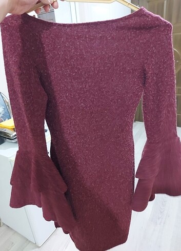 s Beden Bordo Elbise