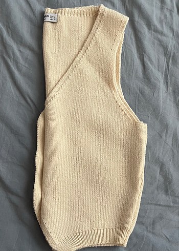 s Beden camel Renk Bej V Yaka Düğmeli Kadın crop