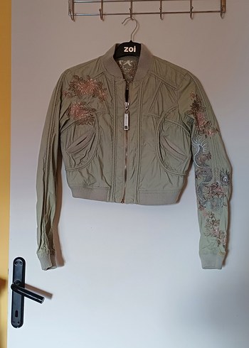 #Nakışlı #crop #Denim #Ceket - Görsel 14