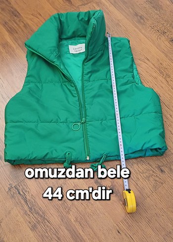 Yeşil Kısa Kadın Şişme Yelek - Görsel 3