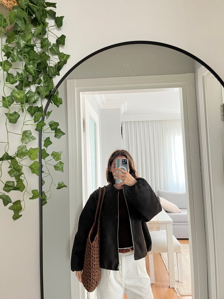 Örgü Bohem Kahverengi Kadın Çanta - Görsel 5