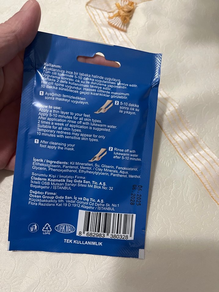 Claderm Mentollü Ayak Maskesi 30 ml - Görsel 3