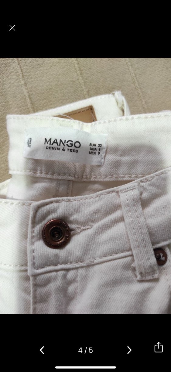 Beyaz Midi Kadın Kot Pantolon - Görsel 3