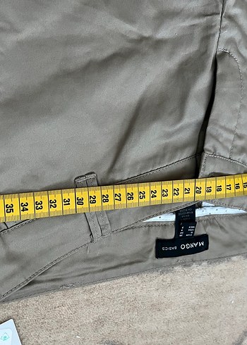 Bej Keten Midi Kadın Pantolon - Görsel 3