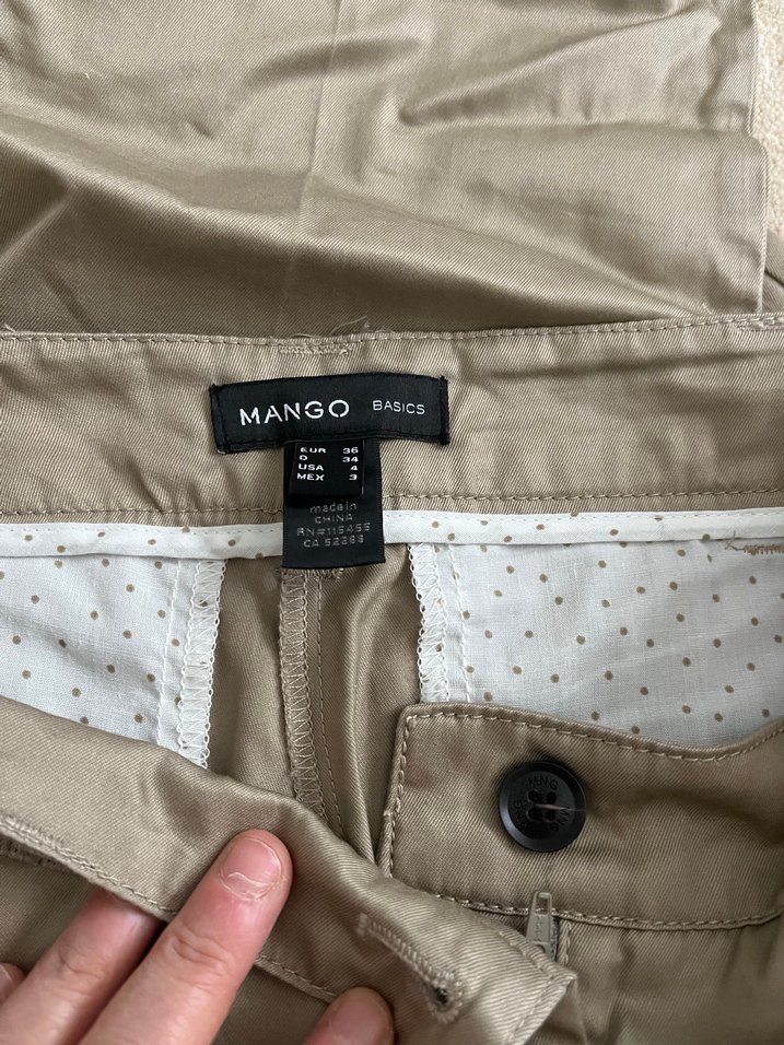 Bej Keten Midi Kadın Pantolon - Görsel 2