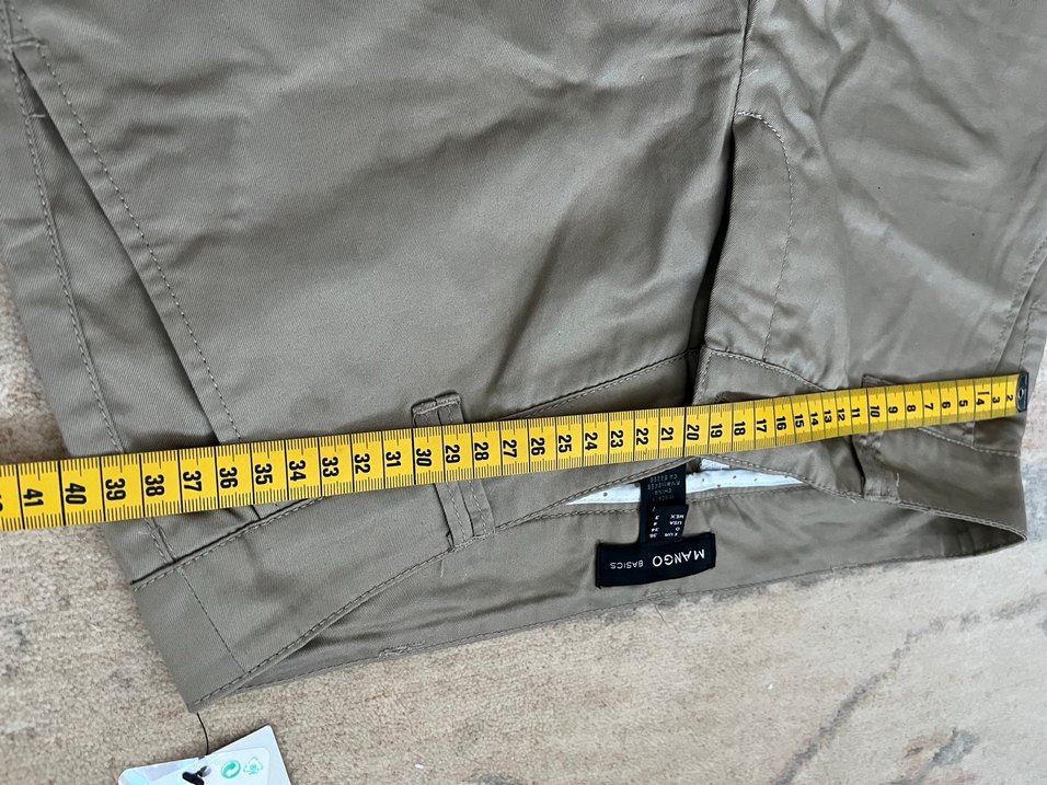 Bej Keten Midi Kadın Pantolon - Görsel 3