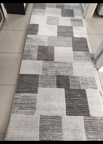Gri Kareli Modern Halı - Görsel 2