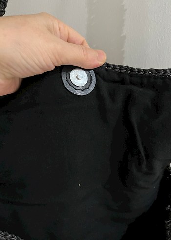 Siyah Örgü Kadın Çanta - Görsel 3