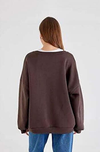 l Beden kahverengi Renk Etiketli orijinal unisex sweatshirt