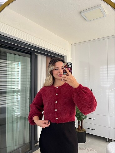 Diğer Bordo balon kol yumoş hırka