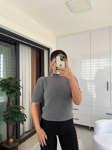 diğer Beden Gri yumoş bluz standart beden