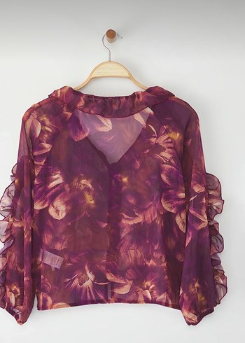 Trendyolmilla Mürdüm Şifon Transparan Çiçekli Fırfır
Dok.Gömlek - Görsel 2