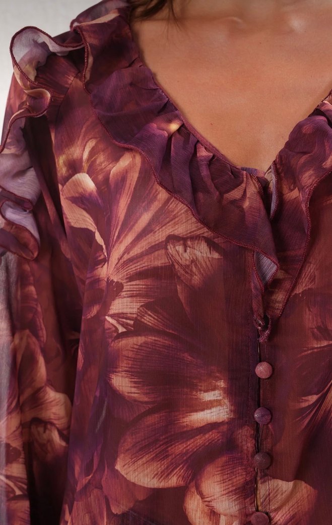 Trendyolmilla Mürdüm Şifon Transparan Çiçekli Fırfır
Dok.Gömlek - Görsel 5