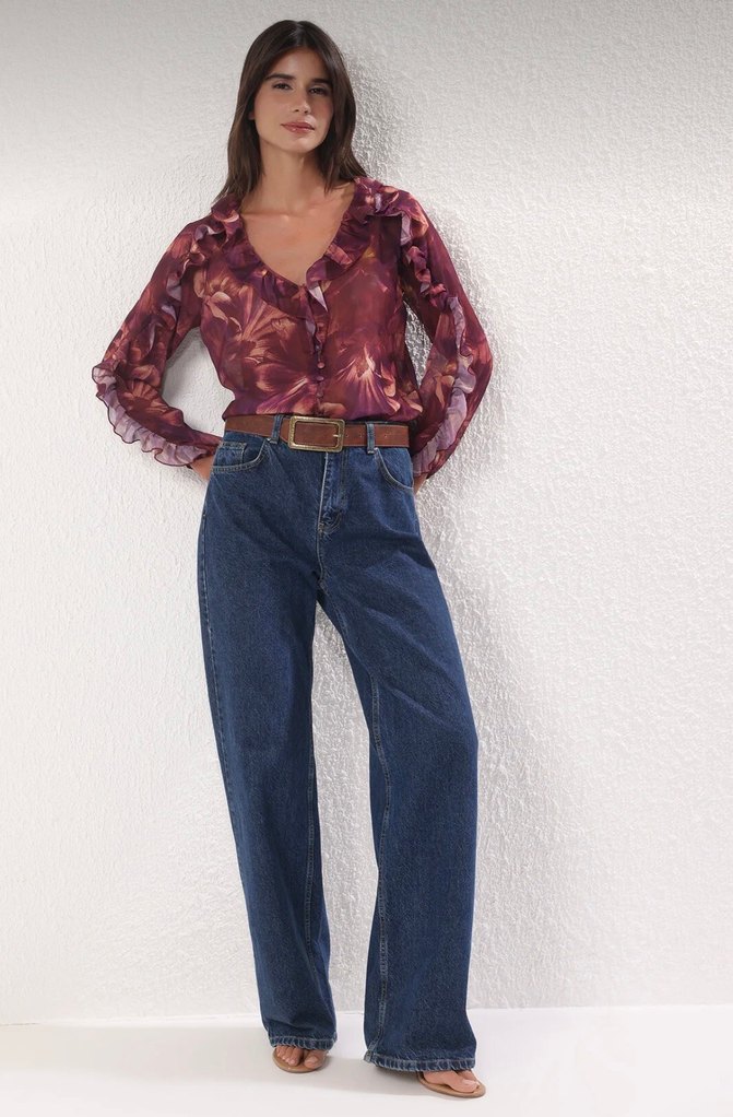 Trendyolmilla Mürdüm Şifon Transparan Çiçekli Fırfır
Dok.Gömlek - Görsel 4