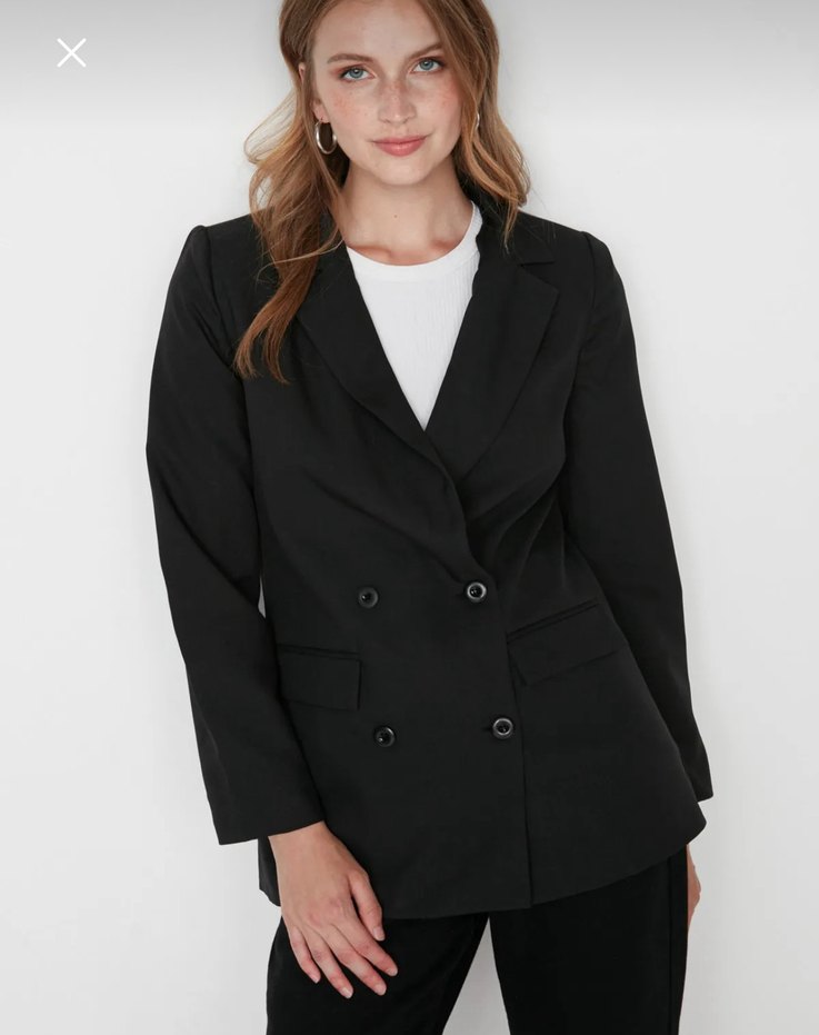 Trendyolmilla Antrasit Dügme Detayli Blazer Ceket - Görsel 3